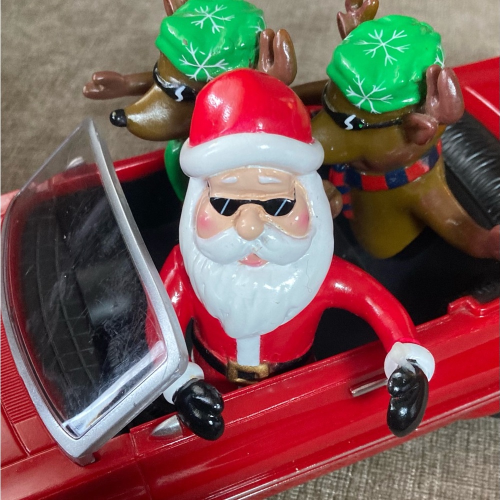 Gemmy Christmas Low Rider Red Impala Santa Reindeer Musical Light Up - Picture 9 of 11